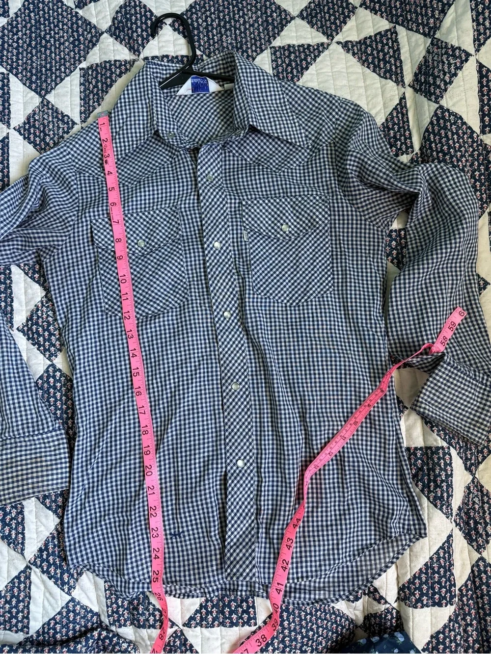 Vintage Levi's Black and White Gingham Button-Down Shirt